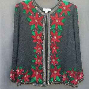 Laurence Kazar Vintage Holiday   1X beautiful beaded top